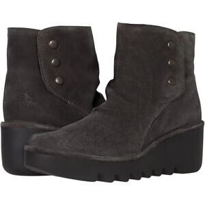 Fly London Women's Ankle Boots Size 8 Black Suede Wedge Casual